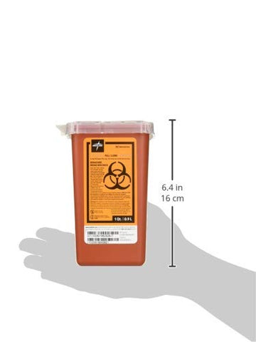 Image of Sharps Container Biohazard Needle Disposal - 1 Quart - Pack of 2