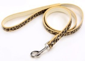 Image of PetsCaptain Leopard Color Leash (0.75"x48") and Collar Set (0.75" x 11.25"~14.25") for Dogs and Cats, PSC-LC5053LEP