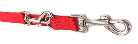 Image of PetsCaptain 2-Pack Double Head 6-way Multi-functional Dog Leash (3 Different Length Leash 42", 54", or 72", Quick Tie-Off, Hands-Free, or Double Dog Leash), Red, PSC-L0549RED2