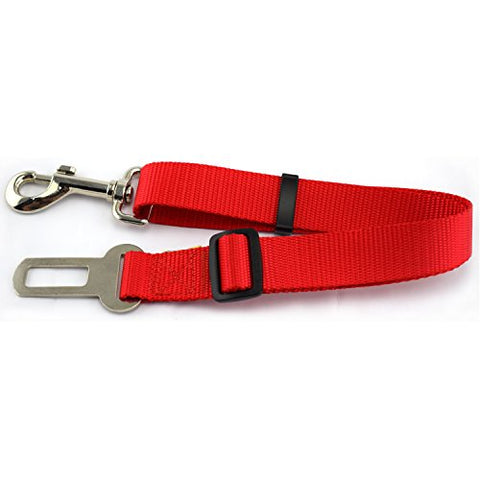 Image of PetsCaptain 3-pack Universal and Adjustable (1" Wide x 16" ~ 24") Pet SeatBelt Harness Dogs Seat Belt and Cat Seat Belt Pet Belt in Vehicle, Red, Black, and Blue Color; PSC-A523M3