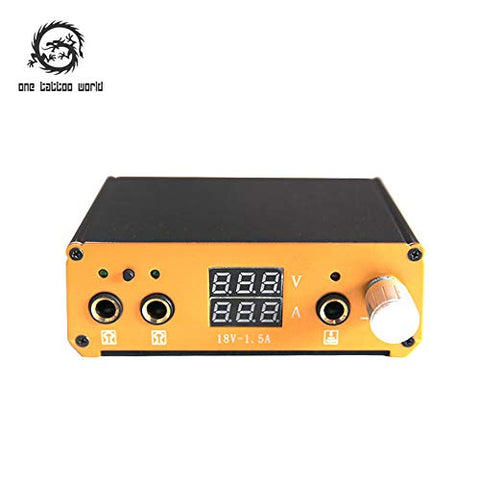 Image of 1TattooWorld Premium Quality Digital Display Tattoo Power Supply Gold Color, OTW-P055-1