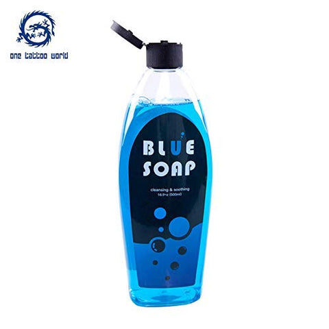 Image of One Tattoo World Blue Soap 500ml (16.9oz), equivalent as the green soap for Tattoo, OTW-PPSoap500