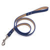 PetsCaptain Stylish Leather Pet Supplies Dog and Cat Leash (0.75"x48") with Collar(0.75"x 11.25~14.25" Neck size) set for Medium and small dogs and cats, Blue, PSC-LC5026MB