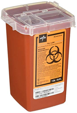 Image of Sharps Container Biohazard Needle Disposal - 1 Quart - Pack of 2