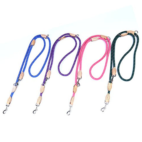 Image of PetsCaptain Double Head 6-Way Multi-Functional 0.5" Diameter Heavy Duty Rope Dog Leash (3 Different Length Leash 42", 54", or 72", Quick Tie-Off, Hands-Free, or Double Dog Leash)