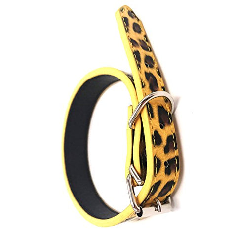 Image of PetsCaptain Leopard Color Leash (0.75"x48") and Collar Set (0.75" x 11.25"~14.25") for Dogs and Cats, PSC-LC5053LEP