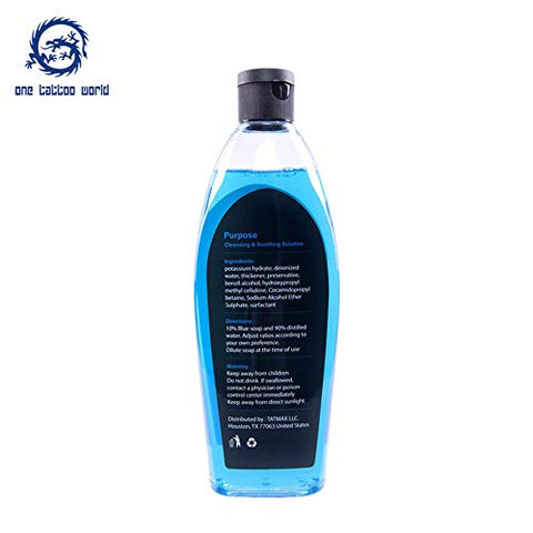 Image of One Tattoo World Blue Soap 500ml (16.9oz), equivalent as the green soap for Tattoo, OTW-PPSoap500