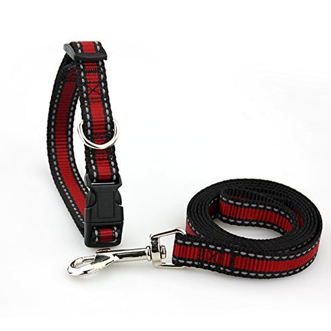 Image of PetsCaptain Reflective Dog Leash and Collar Set, Small & Medium Size