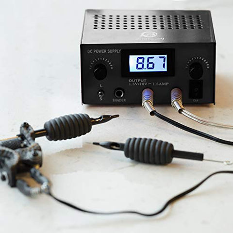 Image of 1TattooWorld Dual Digital Power Supply with Foot Pedal and Clip Cord P008-3.2