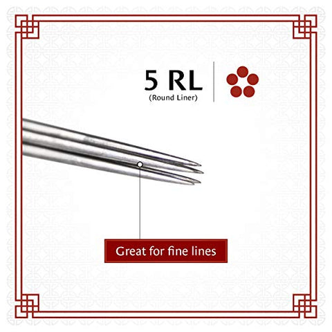 Image of One Tattoo World 5RL Disposable Sterile Tattoo Needles 5 Round Liner Supply Set 100 pcs