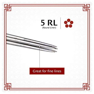 One Tattoo World 5RL Disposable Sterile Tattoo Needles 5 Round Liner Supply Set 100 pcs