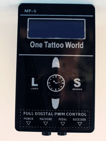 Image of One Tattoo World Premium Quality Dual-Function Digital Display Tattoo Power Supply Black Color, OTW-PH102