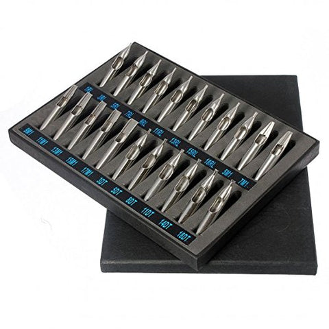 Image of Tattoo Tip Kit 22 Pcs 304 Stainless Steel Tips Kits for Coil Tattoo Machine Rotary Gun Tip Accessories Set