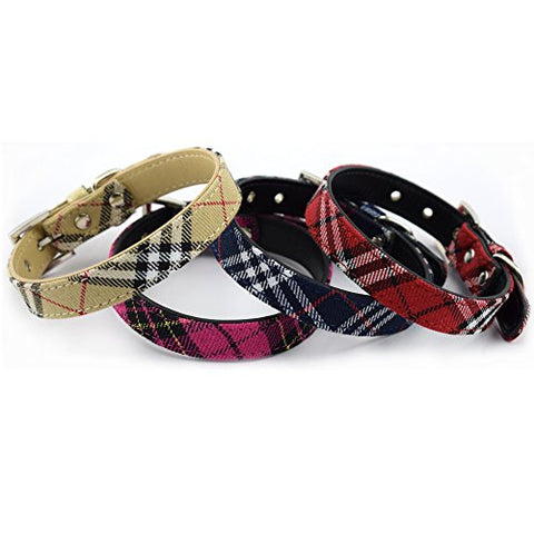 Image of PetsCaptain 4 Pieces Collar Set Stylish Designer Cotton Fabric Cute Dog Collar / Cat Collar, PSC-C5014SM4