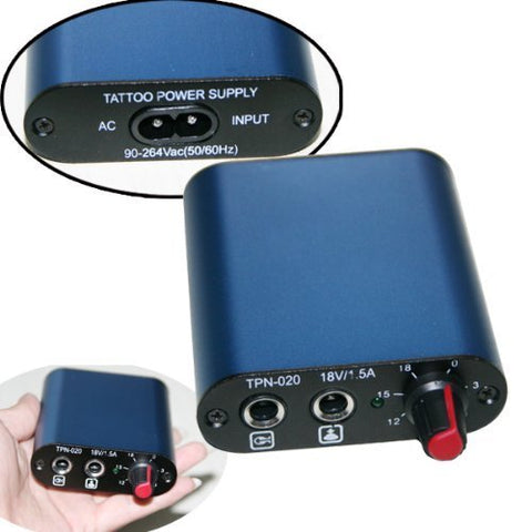 Image of One Tattoo World Professional Tattoo Blue Mini Power Supply, OTW-P034-3