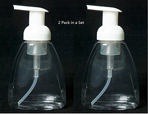 Image of 1TattooWorld 2 Pack of Foaming Liquid Soap Dispensers White Pumps Empty Plastic Soap Pump Bottles 8.5oz/250ml Capacity, to Use with Liquid Soap, Dish Soap, Body Wash etc