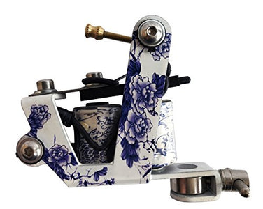 1TattooWorld (2) x Professional Cast Iron 10 Wrap Aluminum Coils Tattoo Machine Liner & Shader, White & Blue, OTW-M105-6