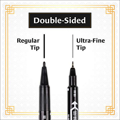 Image of One Tattoo World Tattoo & Piercing Skin Marker | Dual-tip Pen Marking Scribe in Black | 10pcs