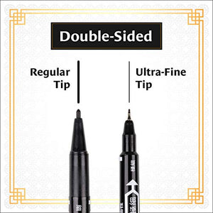 One Tattoo World Tattoo & Piercing Skin Marker | Dual-tip Pen Marking Scribe in Black | 10pcs