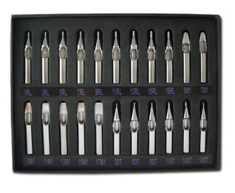 Image of 22pcs Tattoo Stainless Steel Tips Set, OTW-TK-2.1