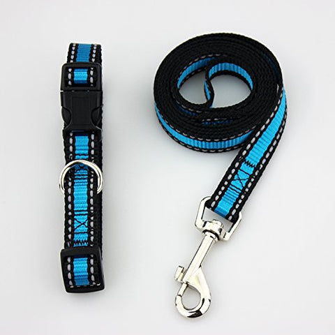 Image of PetsCaptain Reflective Dog Leash and Collar Set, Small & Medium Size