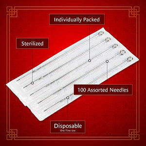 One Tattoo World 100 Pack of Assorted Tattoo Needles | 10 of Each: 3RL, 5RL, 7RL, 9RL, 3RS, 5RS, 7RS, 9RS, 5MS, 7MS