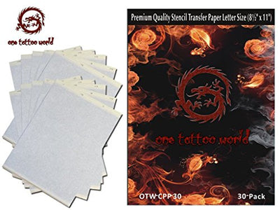 1TattooWorld Premium Quality 30 pcs Pack Tattoo Thermal Stencil Transfer Paper, OTW.CPP-30