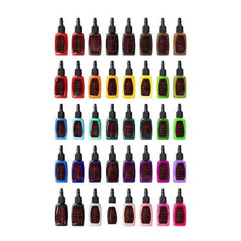 Image of One Tattoo World OTW-A140 Premium Tattoo Ink Set, 40 Color 1/2 oz./15 mL