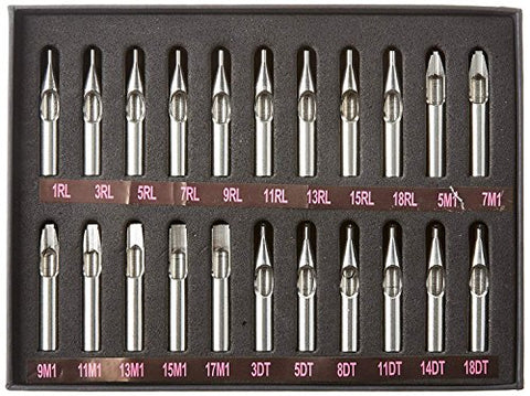 Image of AZDeal 22pcs Tattoo Tip Kit 304 Stainless Steel Tattoo Tip Kit professional gun machine Set