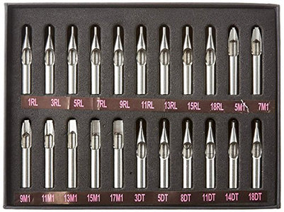 AZDeal 22pcs Tattoo Tip Kit 304 Stainless Steel Tattoo Tip Kit professional gun machine Set