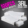 100pcs 3RL Disposable Sterile Tattoo Needles 3 Round Liner Supply Set